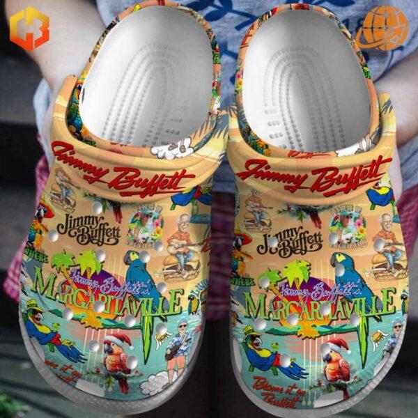 Embrace the island lifestyle with these eye-catching Jimmy Buffett Margaritaville Crocs Shoes, a perfect blend of comfort and tropical flair.