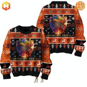 Judas Priest Invincible Shield Christmas Sweater with bold design and festive patterns