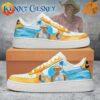 Kenny Chesney themed Air Force 1 shoes with beach and tropical motifs.