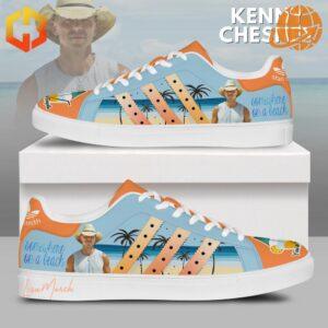 side view of Kenny Chesney Somewhere On A Beach Stan Smith Shoes