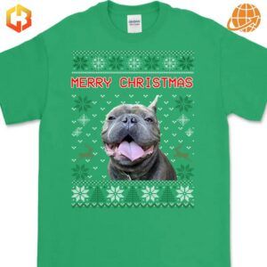 Personalized Christmas shirt featuring a holiday message and a custom photo