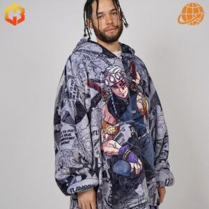 Tengen Uzui-themed wearable blanket with intricate patterns and a cozy, oversized fit