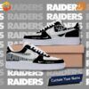 Las Vegas Raiders Nike Air Force 1 sneakers with black and silver color scheme