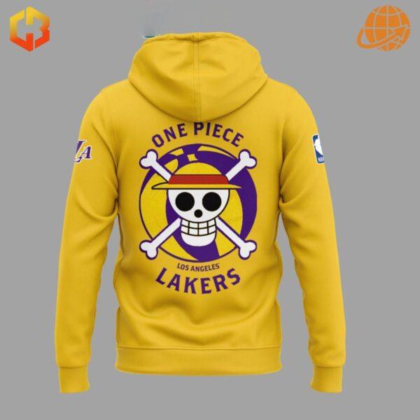 Back view of Los Angeles Lakers One Piece Hoodie showing large custom logo