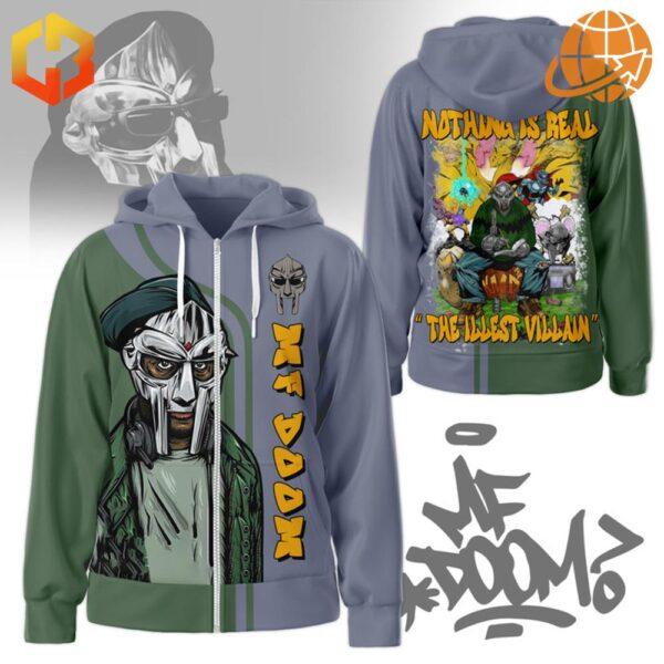 MF Doom Nothing Is Real The Illest Villain Hoodie with split color design