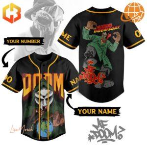 MF Doom Operation Doomsday Baseball Jersey collection showing front and back designs with customization options.