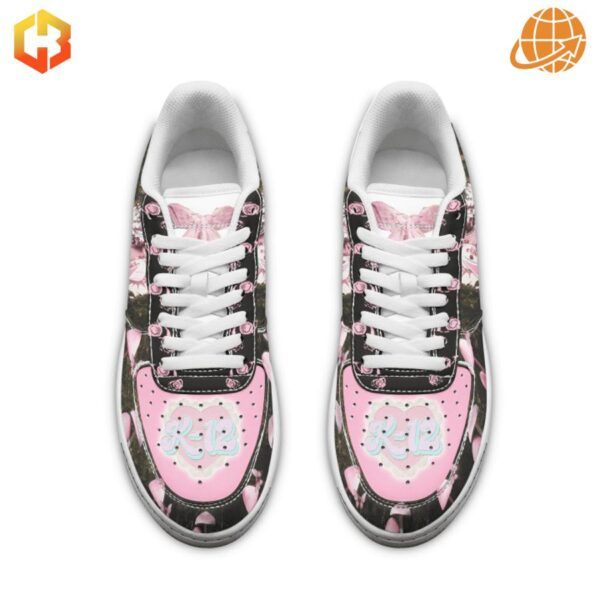 Melanie Martinez Nike Air Force 1 sneakers with a striking pink and black color scheme and intricate details.