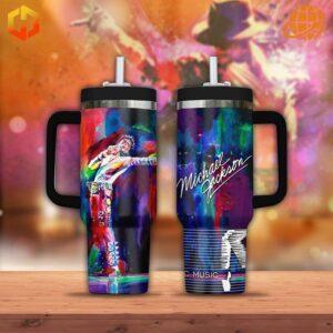 Experience the magic of Michael Jackson with this dual-design Stanley Tumbler set, perfect for fans and collectors alike.