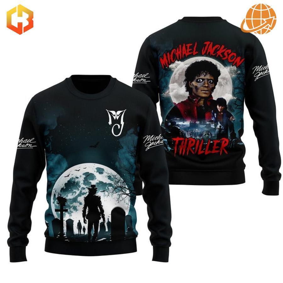 Front view of the Michael Jackson Thriller Sweatshirt featuring a striking design.