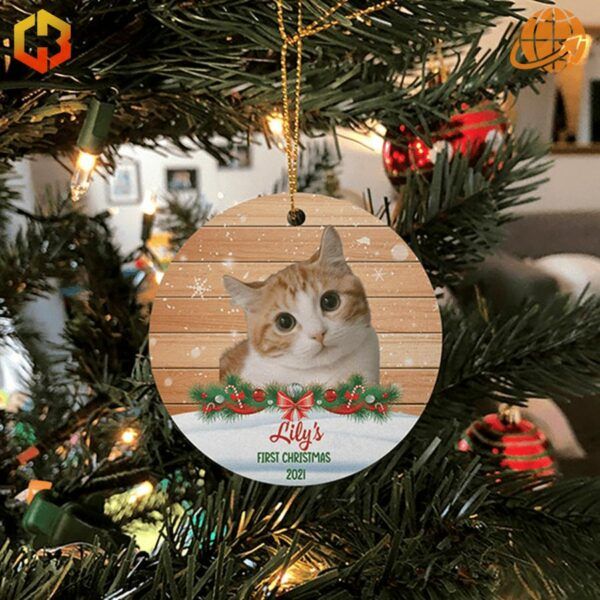 Custom Christmas ornament for dog and cat lovers, with space to add a favorite pet photo