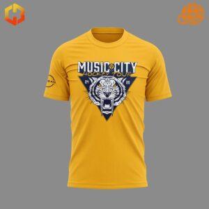 Front of Nashville Predators Music City Hockey Tour 2024-25 T-shirt