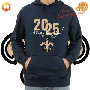 Comfortable New Orleans Saints hoodie to celebrate the arrival of 2025