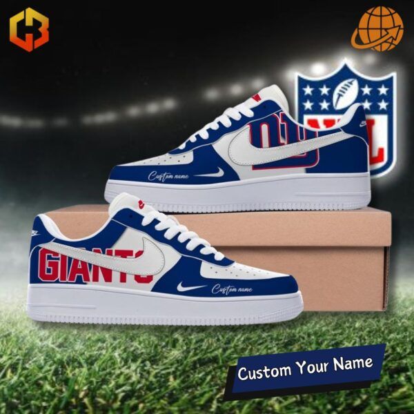 Stylish New York Giants Nike Air Force 1 Sneakers featuring the team logo and iconic blue and red colors