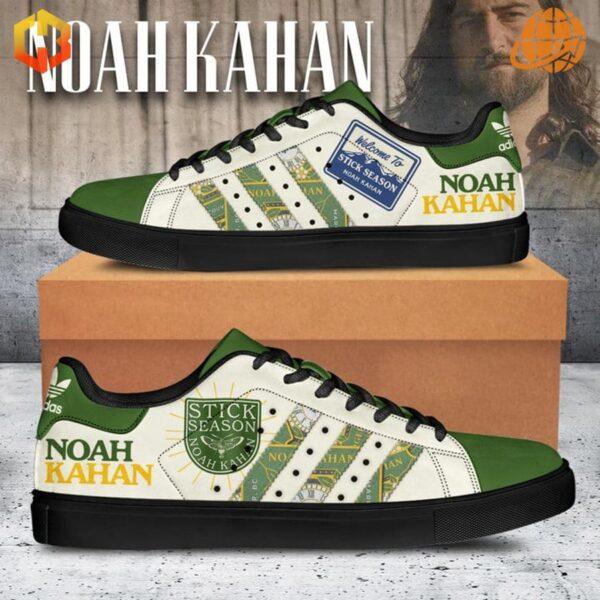 Custom Noah Kahan Stick Season Stan Smith Shoes on display box