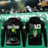 Front and back views of the Oregon Ducks 2024 Big Ten Football Conference Champions Hoodie featuring bold graphics celebrating the Ducks' championship victory, with a black background and green accents.