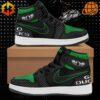 Oregon Ducks Disrupt The Darkness Air Jordan 1 Shoes side view.