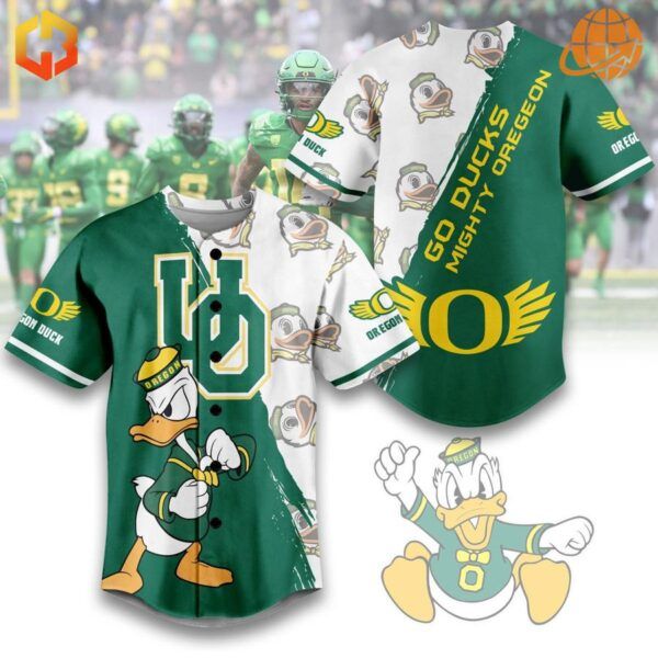 Unleash your Duck pride with this uniquely designed Oregon Ducks baseball jersey, perfect for game day or everyday wear.