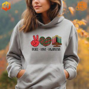 Kwanzaa-themed hoodie with a peaceful message.