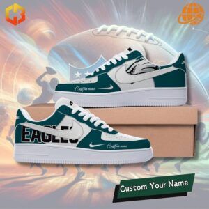 Show your Philadelphia Eagles pride with these custom Nike Air Force 1 Sneakers, designed for comfort and style