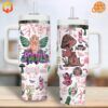 Two white Portals Melanie Martinez Tumblers 40oz with colorful artwork displaying fairy characters and fantastical elements.