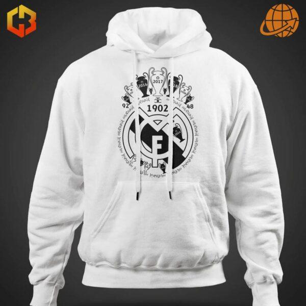 A cozy hoodie for Real Madrid fans celebrating their team's victories.