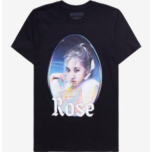 A t-shirt featuring a photo of Rose from the K-pop group BLACKPINK.