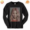 A sweatshirt featuring an image of Rose from the K-pop group BLACKPINK.