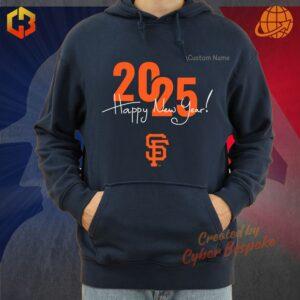 Black San Francisco Giants unisex hoodie for New Year 2025.