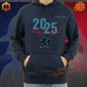 Miami Marlins unisex hoodie for 2025 New Year.