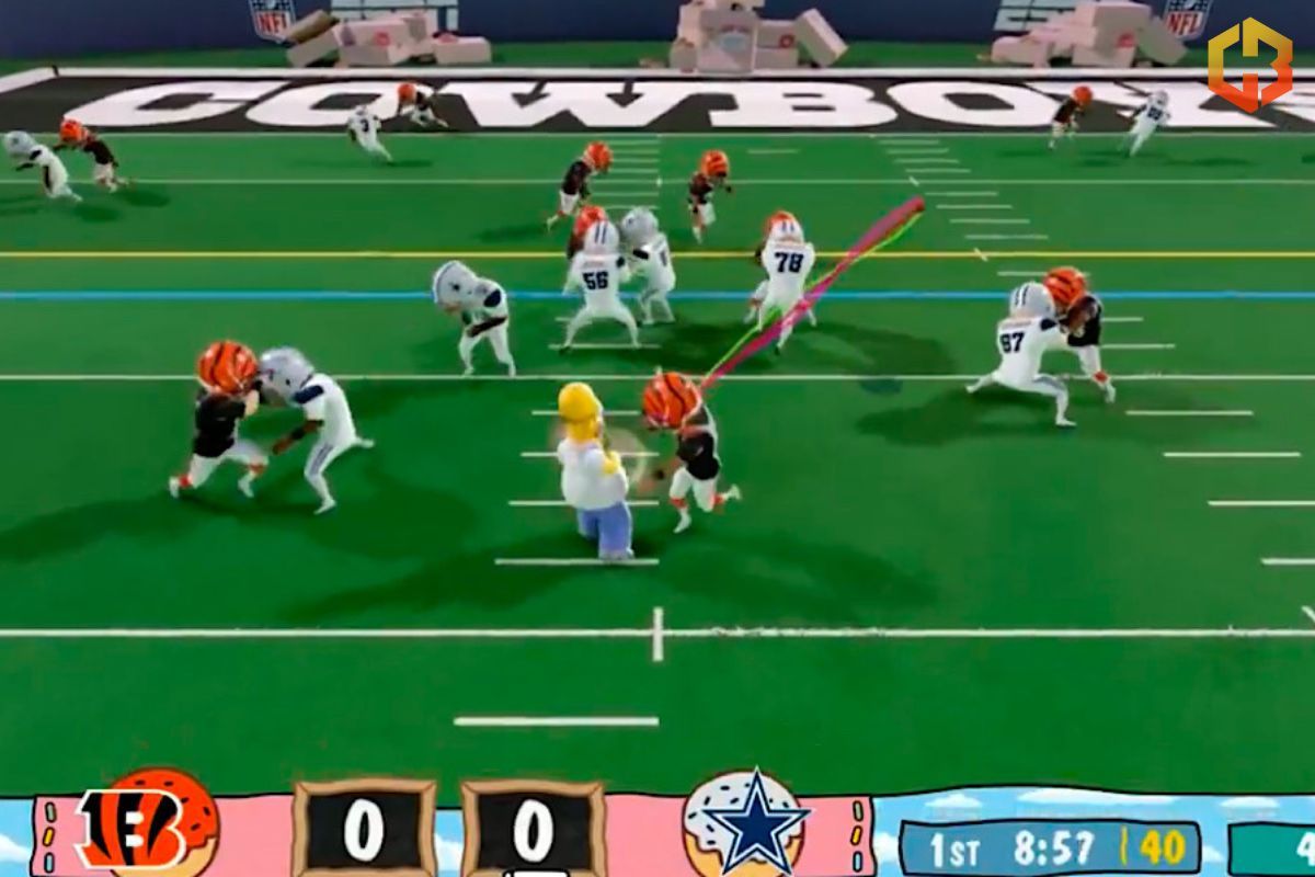 Simpsons NFL Game Animated Bengals Vs Cowboys Broadcast