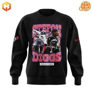 Make a statement with the front design of the Stefon Diggs Houston Texans Sweatshirt—designed for true fans.