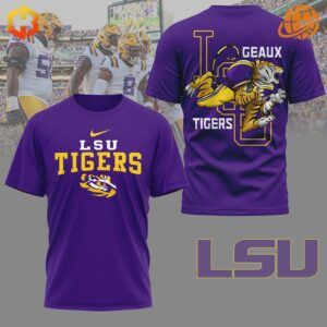 Embrace the true spirit of LSU with the vibrant purple LSU Tiger Football Shirt.