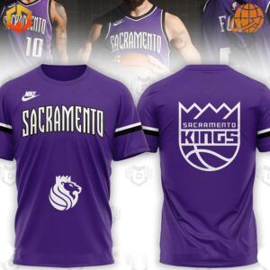 Sacramento Kings purple basketball shirt with team name on front and logo on back, designed by Nike.