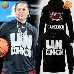 Black and garnet hoodie with 'Uncommon' branding and South Carolina Gamecocks logo, perfect for fans