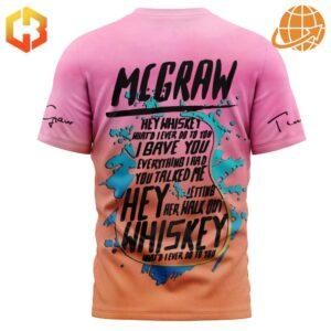 Back design of Tim McGraw Standing Room Only Shirt with lyrics