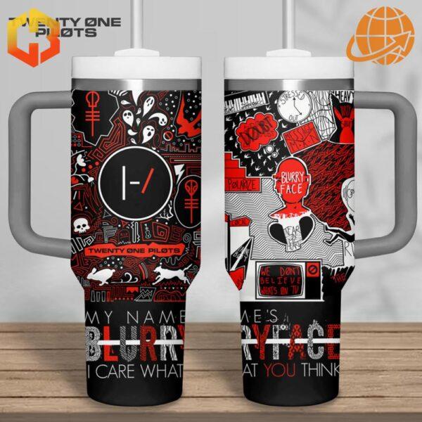 Turn heads with the Twenty One Pilots My Name's Blurryface Stanley Tumbler