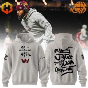 Washington Commanders Be A Change Maker Hoodie back design with graffiti-inspired message.