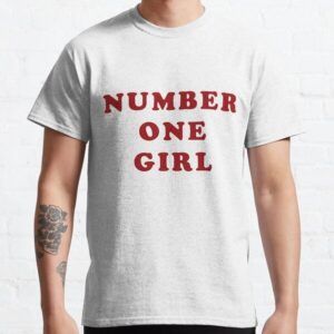 A t-shirt with the text "Number One Girl" printed on it