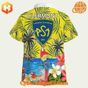 Stylish Hawaiian shirt showcasing ASM Clermont Auvergne rugby pride with a tropical vibe