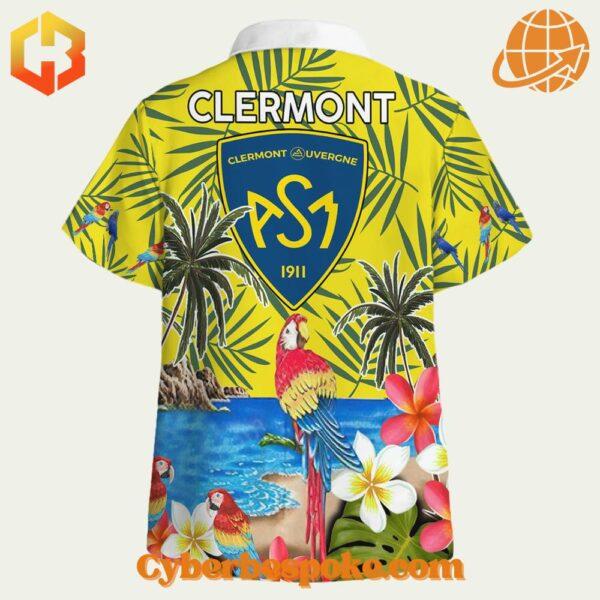 Stylish Hawaiian shirt showcasing ASM Clermont Auvergne rugby pride with a tropical vibe