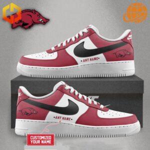 Elevate your Razorbacks pride with these custom Nike Air Force shoes