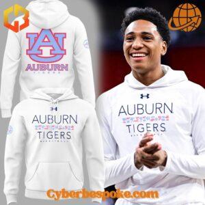 Unique Auburn Tigers Men’s Basketball Hoodie featuring immersive 3D designs that redefine casual wear.