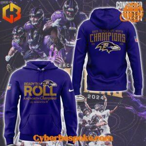 Baltimore Ravens 2024 AFC North Division Champions Hoodie in purple.