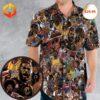 A vibrant Hawaiian shirt featuring basketball superstar illustrations and tropical designs, labeled '2025'