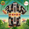 A vibrant 2025 Hawaiian shirt featuring Native American-inspired patterns with rich tribal motifs and earthy tones.