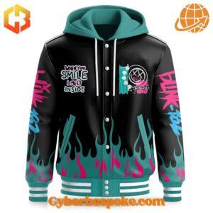 Blink When You Smile I Melt Inside Hooded Baseball Jacket perfect for everyday wear.