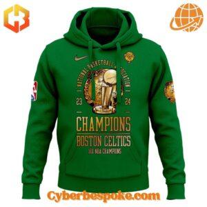 Green Boston Celtics 18X NBA Champions Hoodie front view