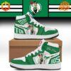 Boston Celtics green and white Air Jordan 1 sneakers with team branding