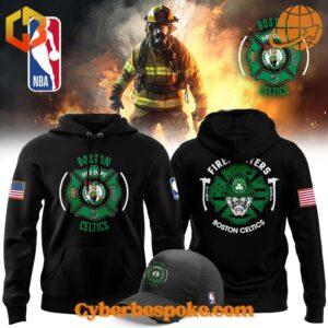 Boston Celtics Firefighter Appreciation Night Hoodie front and back designs