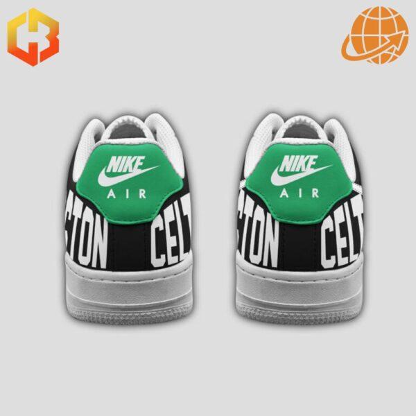 Rear view of Boston Celtics Nike Air Force 1 shoes